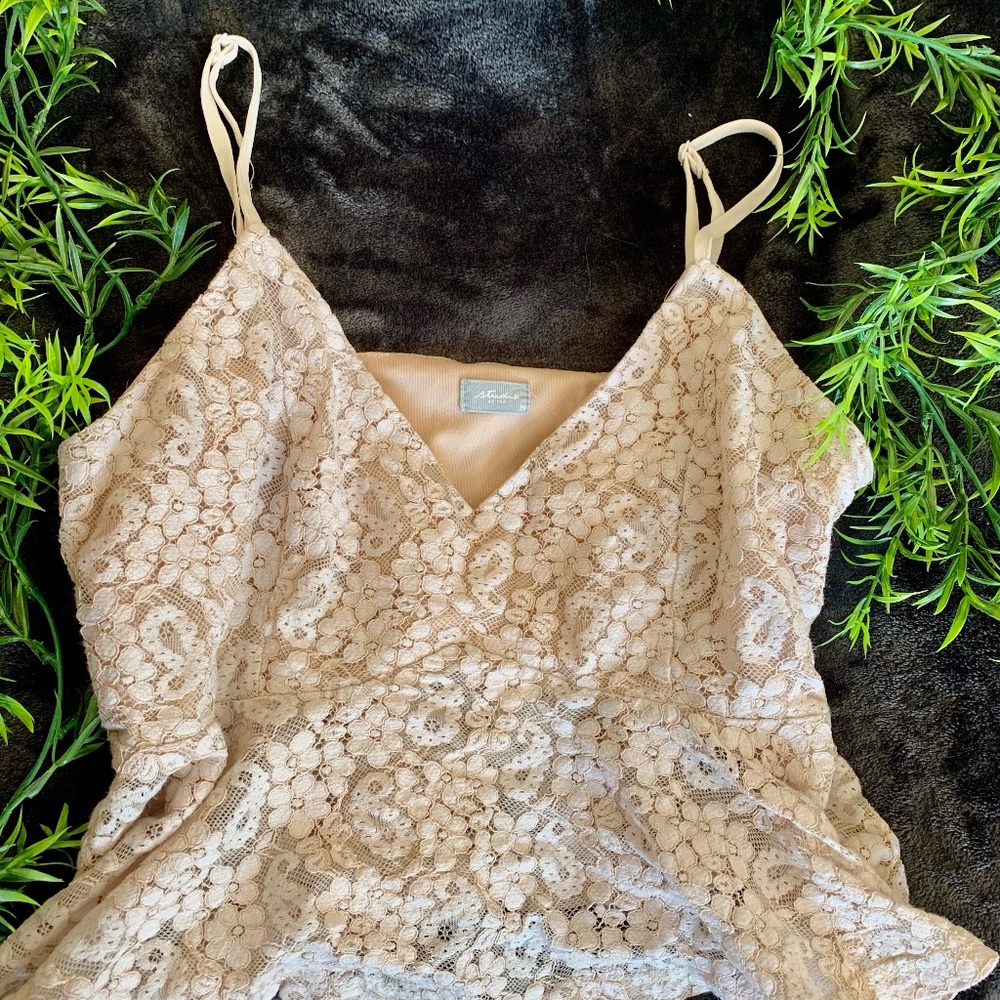 Beige lace top